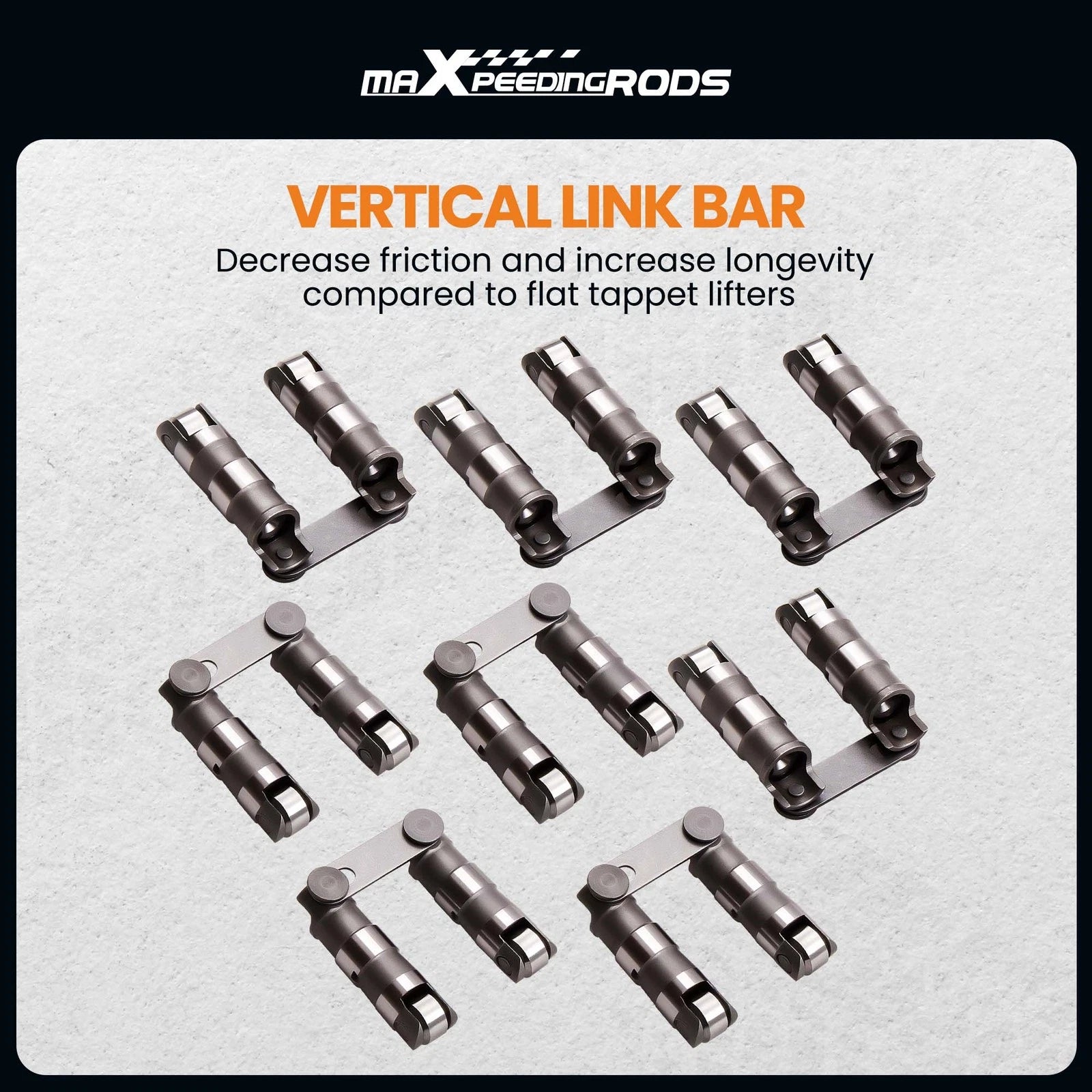 Hydraulic Roller Link Bar Lifters for Chevrolet Small Block 327 (1962–1969)