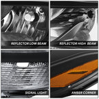 Headlight Assembly for Mercedes-Benz Sprinter (2019–2022) Black Housing Amber Lens