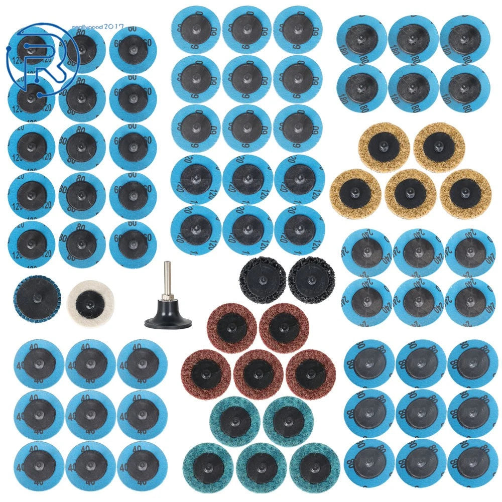 2" Quick Change Disc Roll Lock Sanding Discs Set for Die Grinder (71)