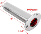 2X Stainless Steel 316 Deluxe Rod Holders with Drain Flush Mount 90 Degree