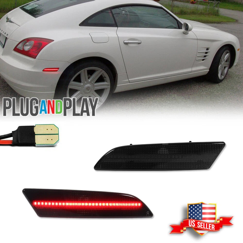 2X LED Smoked Lens Rear Side Marker Lights for Chrysler Crossfire (2004–2008)