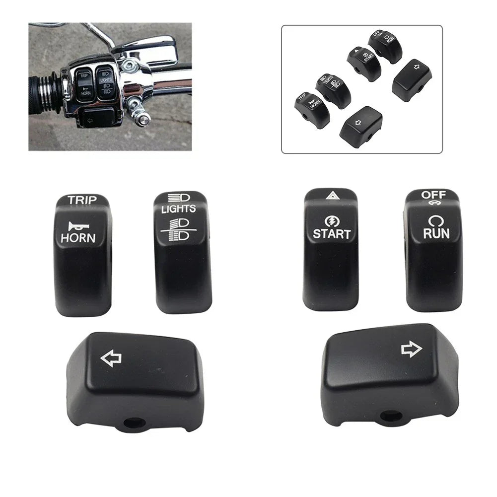 6x Handlebar Control Switch Cap Button for Harley Sportster Iron 883 1200