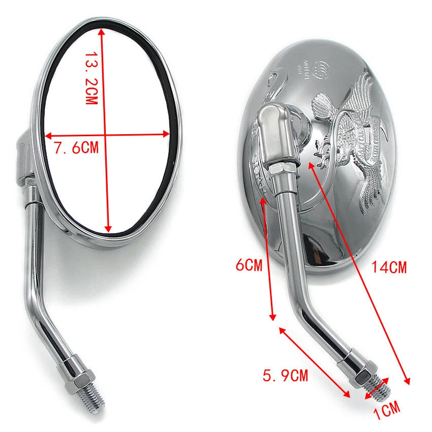 Rear View Mirror for Kawasaki VN400 VN450 VN500 VN750 VN800 VN900 EL250 (All Years)