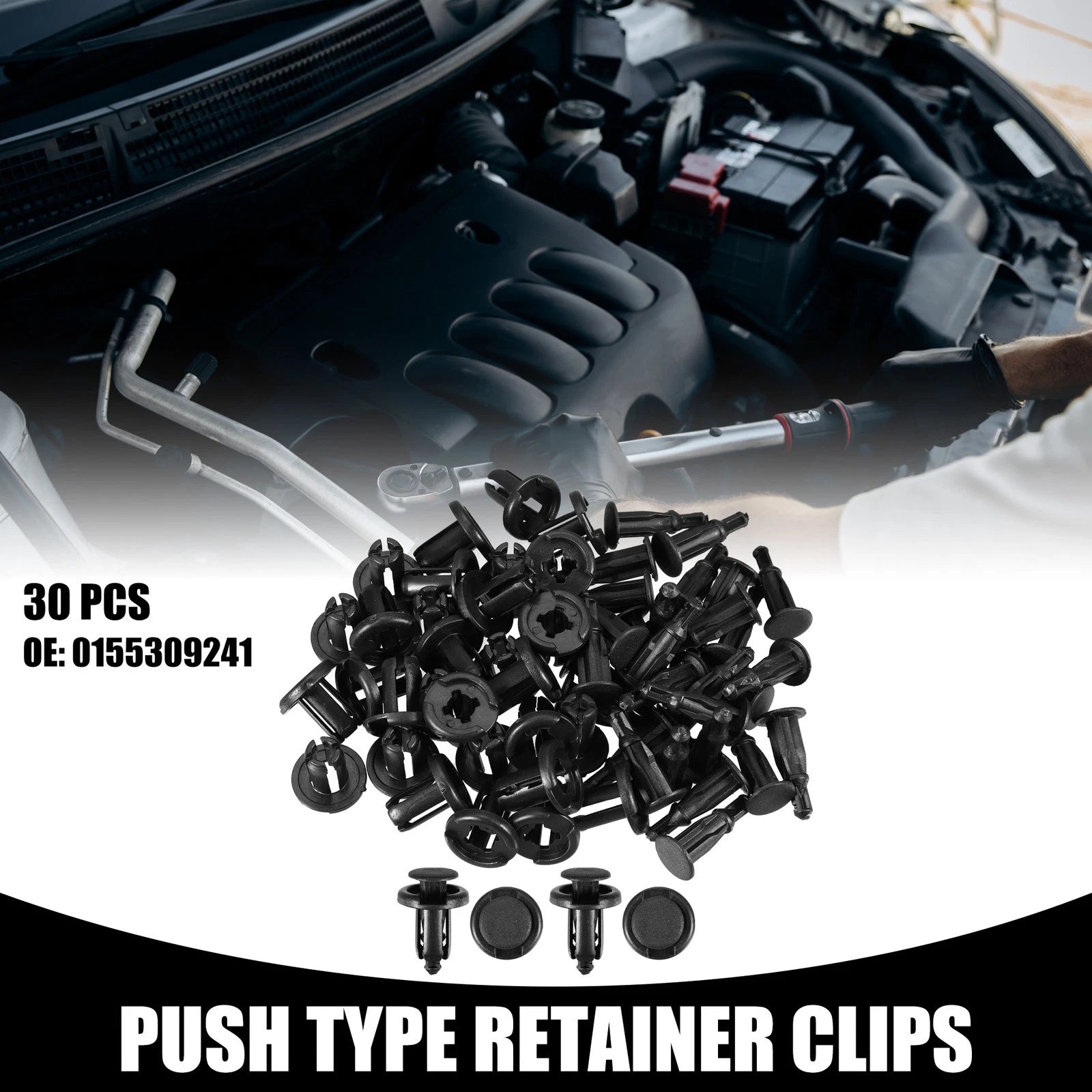 30 Pcs Push Type Retainer Clips No. 0155309241 for Nissan 350Z (2003–2009)