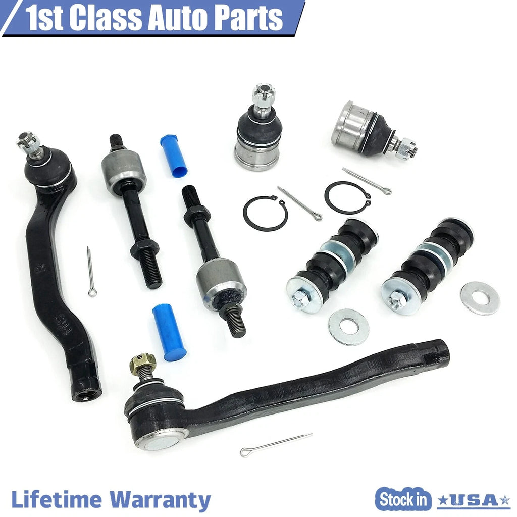 Set of 4 Front Suspension Lower Ball Joints & Tie Rods for Acura Honda (1994–1999)
