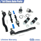 Set of 4 Front Suspension Lower Ball Joints & Tie Rods for Acura Honda (1994–1999)