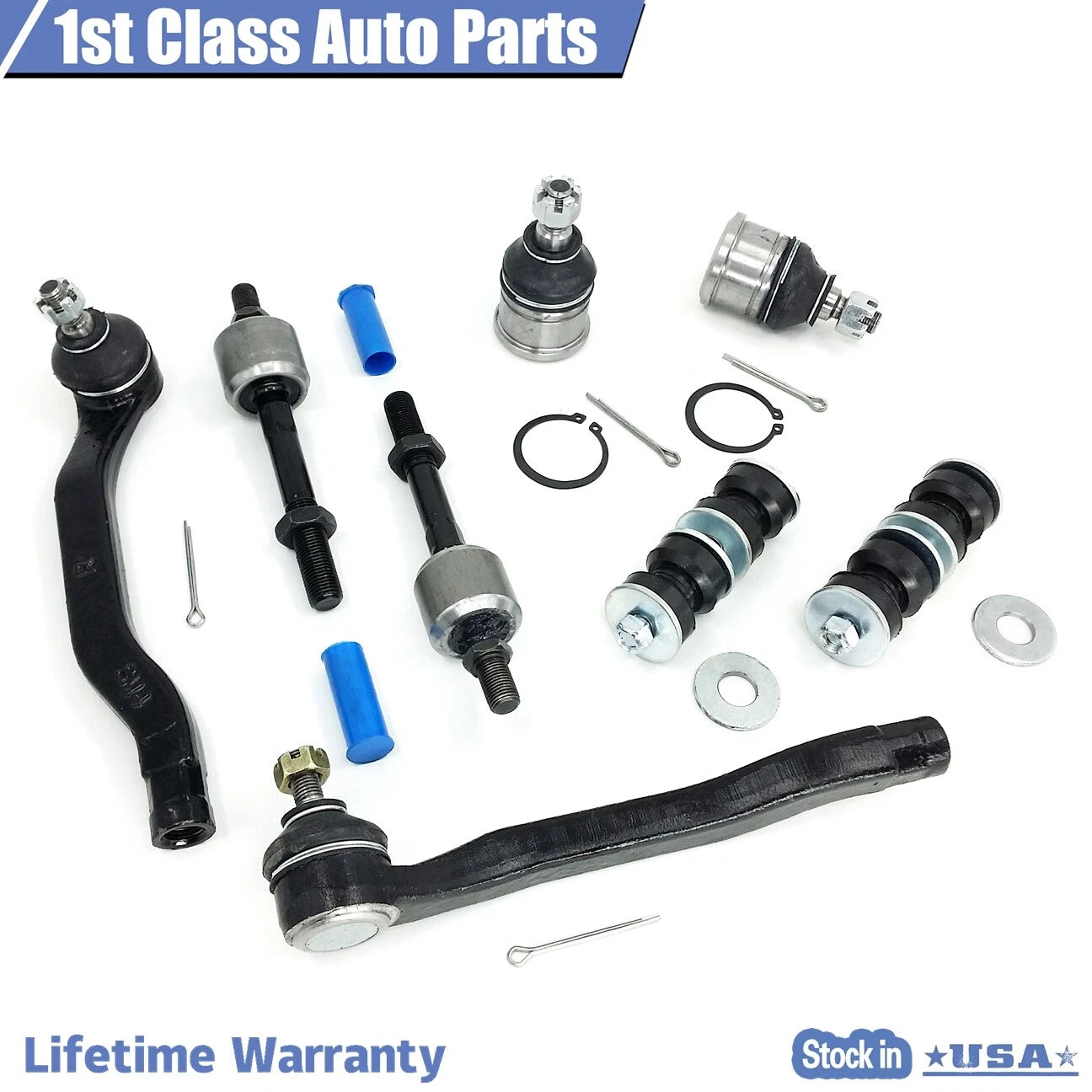 Set of 4 Front Suspension Lower Ball Joints & Tie Rods for Acura Honda (1994–1999)