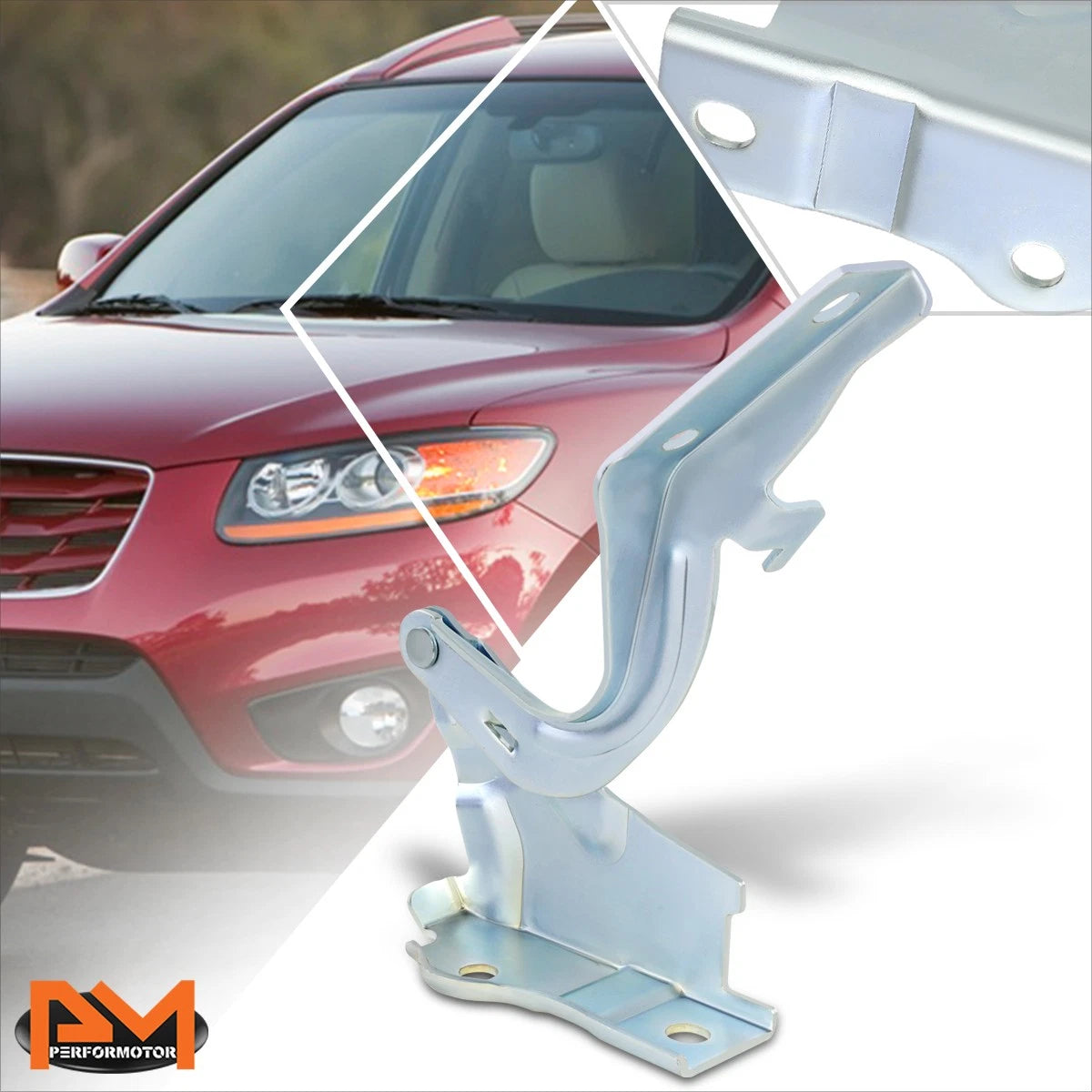 Left Driver Side Steel Engine Hood Hinge for Hyundai Santa Fe (2007–2012)