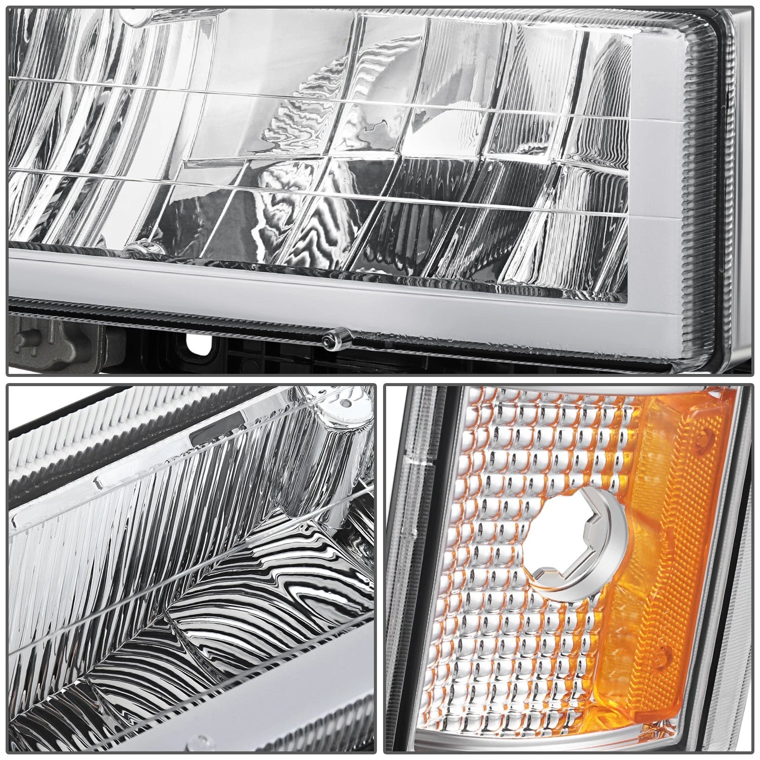U-LED Headlight + Signal + Amber Corner Lamp for GMC C/K 1500-3500 (1994–2000)
