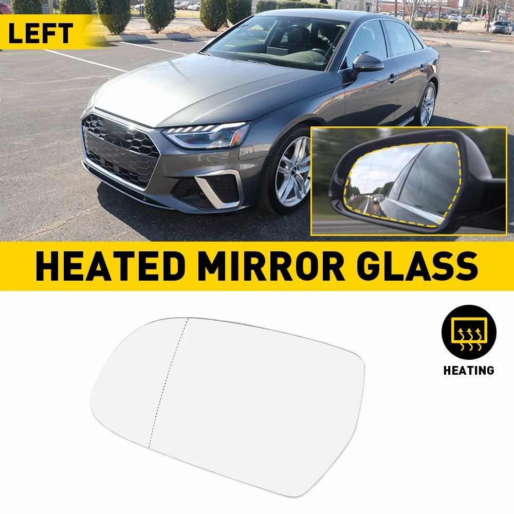 Left Driver Side Heated Mirror Glass 8K0857535F for Audi A3 A4 A5 S4 S5 (2010–2017)