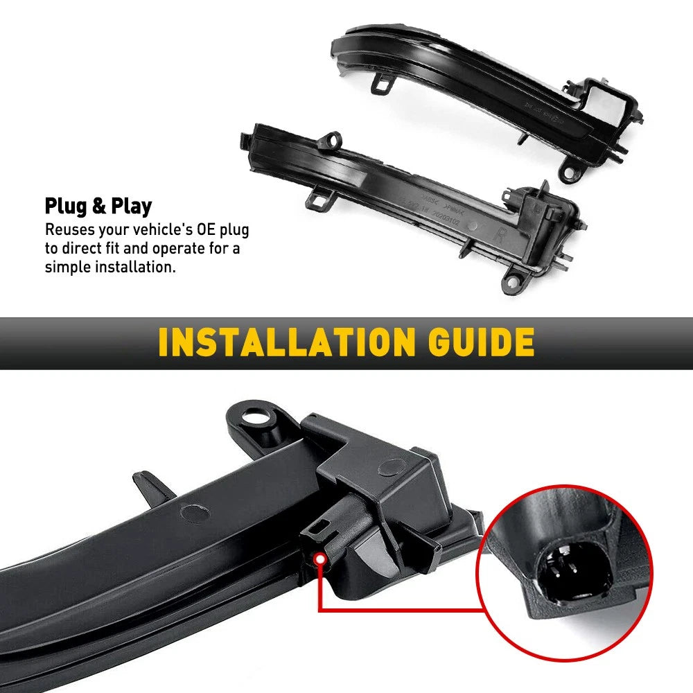 Smoked LED Dynamic Turn Signals for BMW F22 F23 F87 X1 E84 i3 (2012–2020)