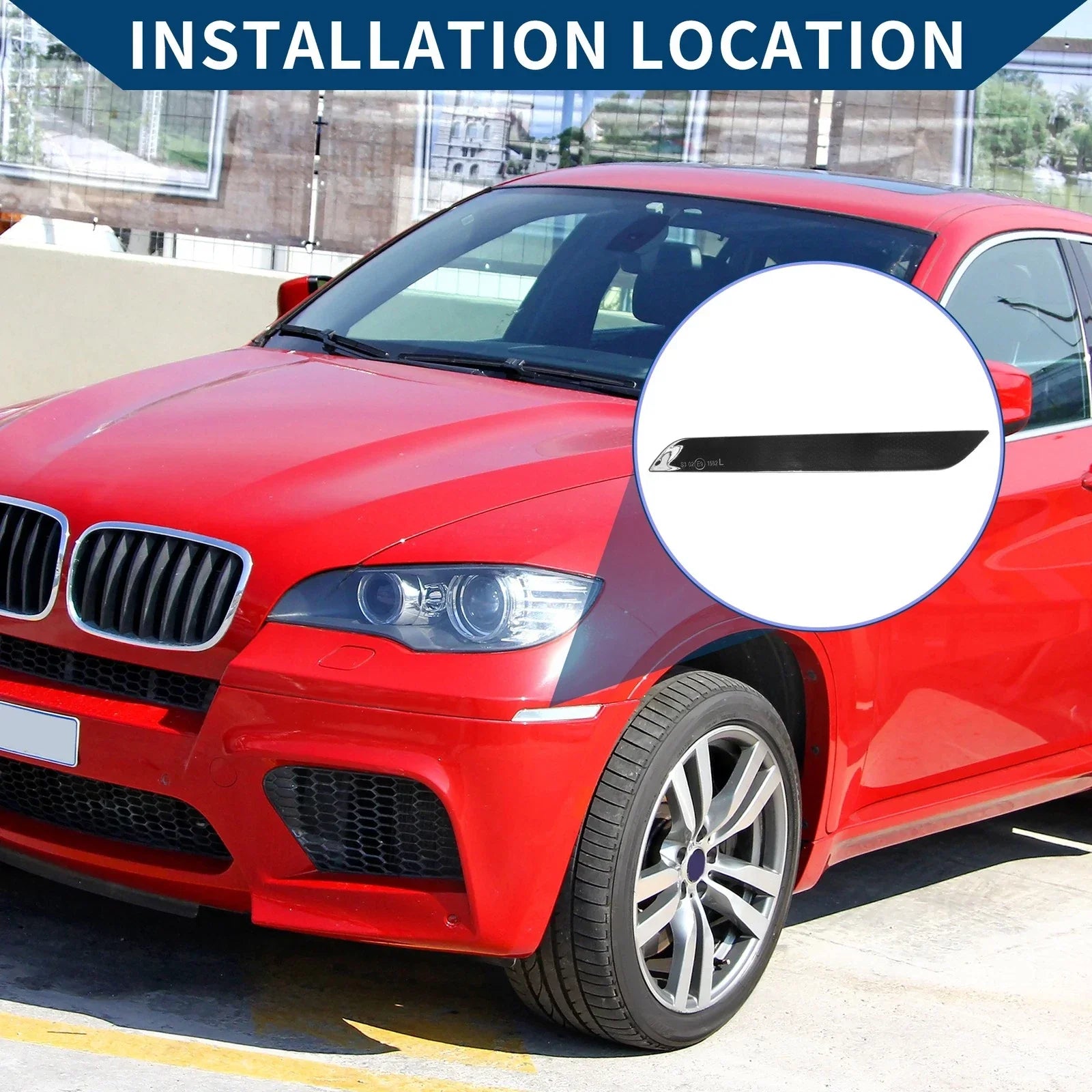 Front Left Bumper Reflector for BMW X6 Black (2008-2014)