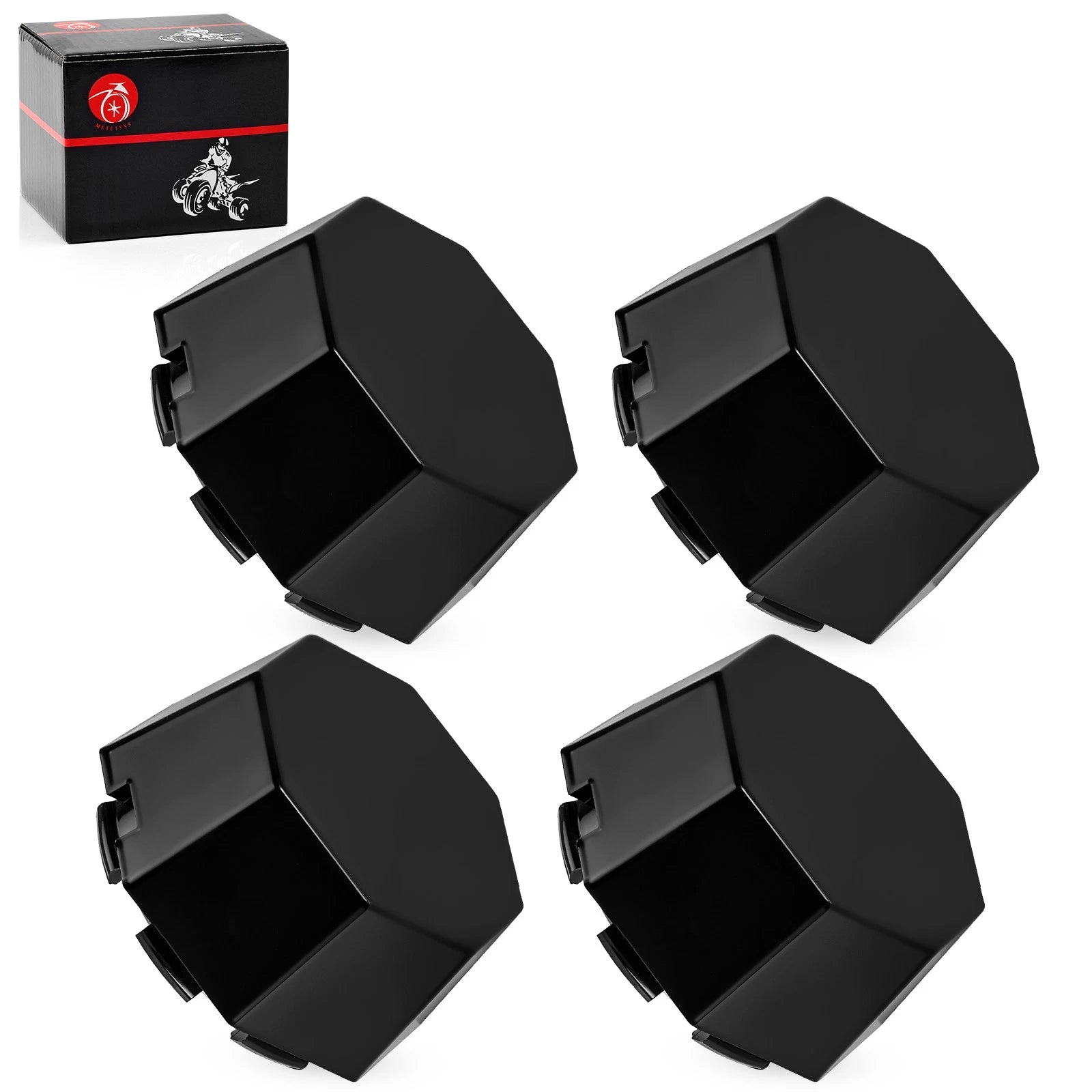 Set of 4 Matte Black Hub Cap Covers #5451374-458 for Polaris Sportsman 570 (2015–2025)