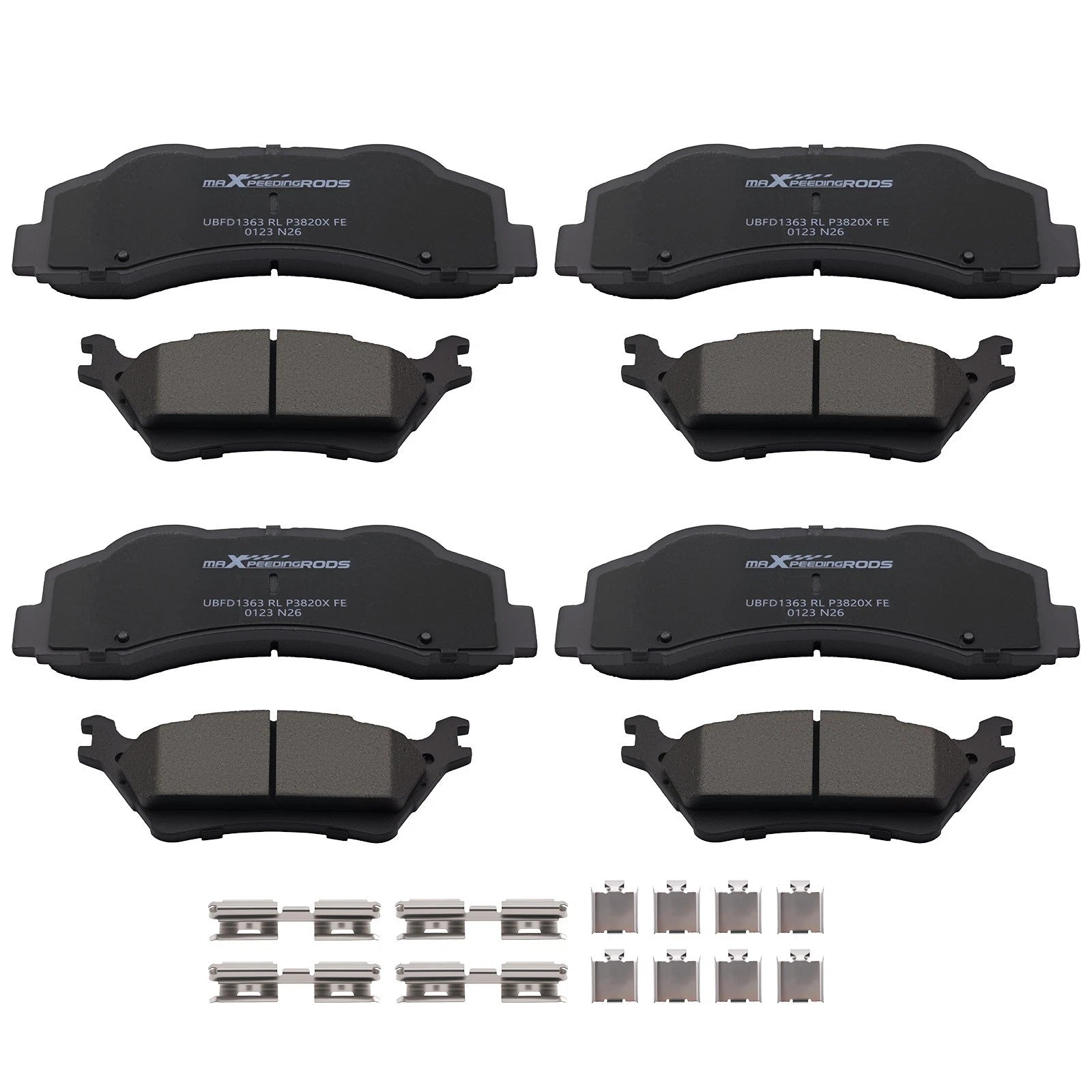 Set of 4 Front Rear Brake Pads for Ford F-150 (2012–2020) D1414 D1602