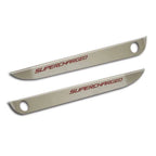 Laser Cut Door Guards w/Black Brushed "Supercharged" Inlay for 2005-13 Corvette