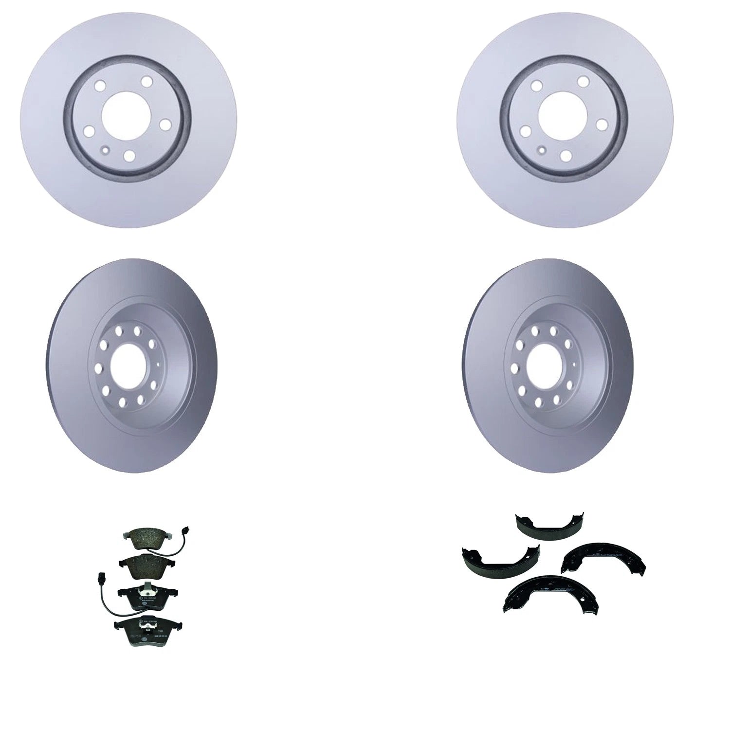Hella Disc Brake Pad Kit with Front and Rear Rotors for Audi A6 (1995–2011)