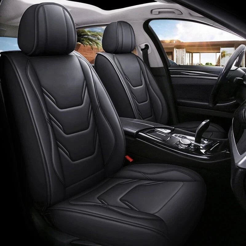 Full Surround Set of 5 Seat Covers for Toyota Faux Leather Black
