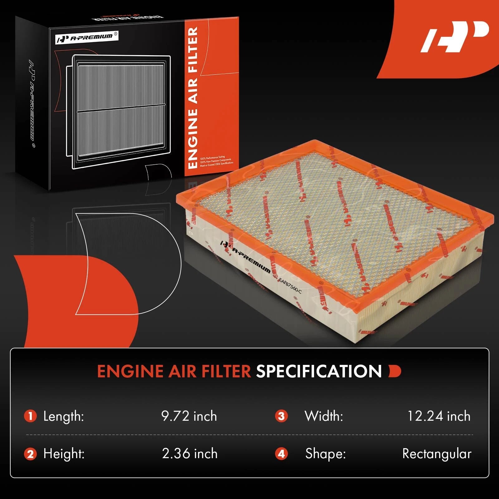 2X Engine Air Filter for Chevy Silverado 1500, GMC Sierra 1500 (1999-2018)