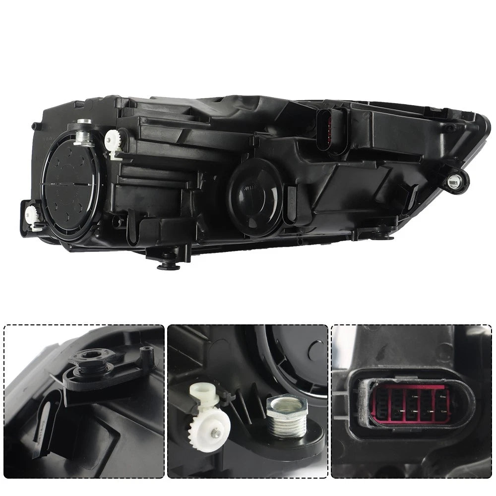 Right Headlight for Volkswagen Jetta (2011-2018) Halogen Black Clear