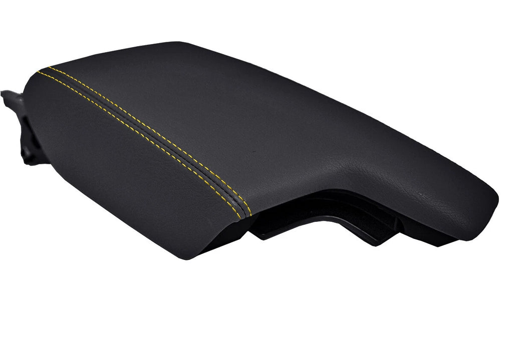 Leather Console Lid Armrest Cover for Subaru Impreza (2017–2020) Yellow Stitch