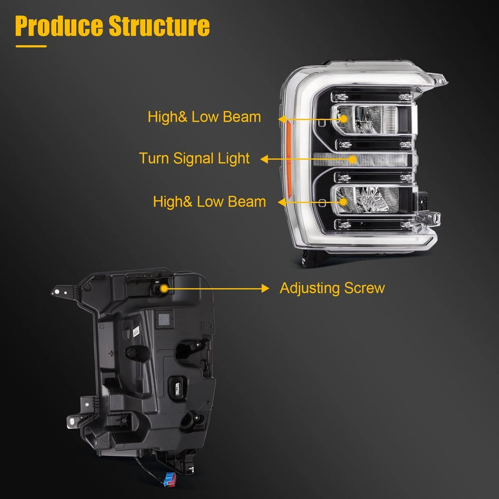 Full LED DRL Headlight for Ford F-250 F-350 Super Duty (2023–2025)