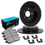 Set of 2 Brake Disc and Pad Kits for Honda Civic Sedan