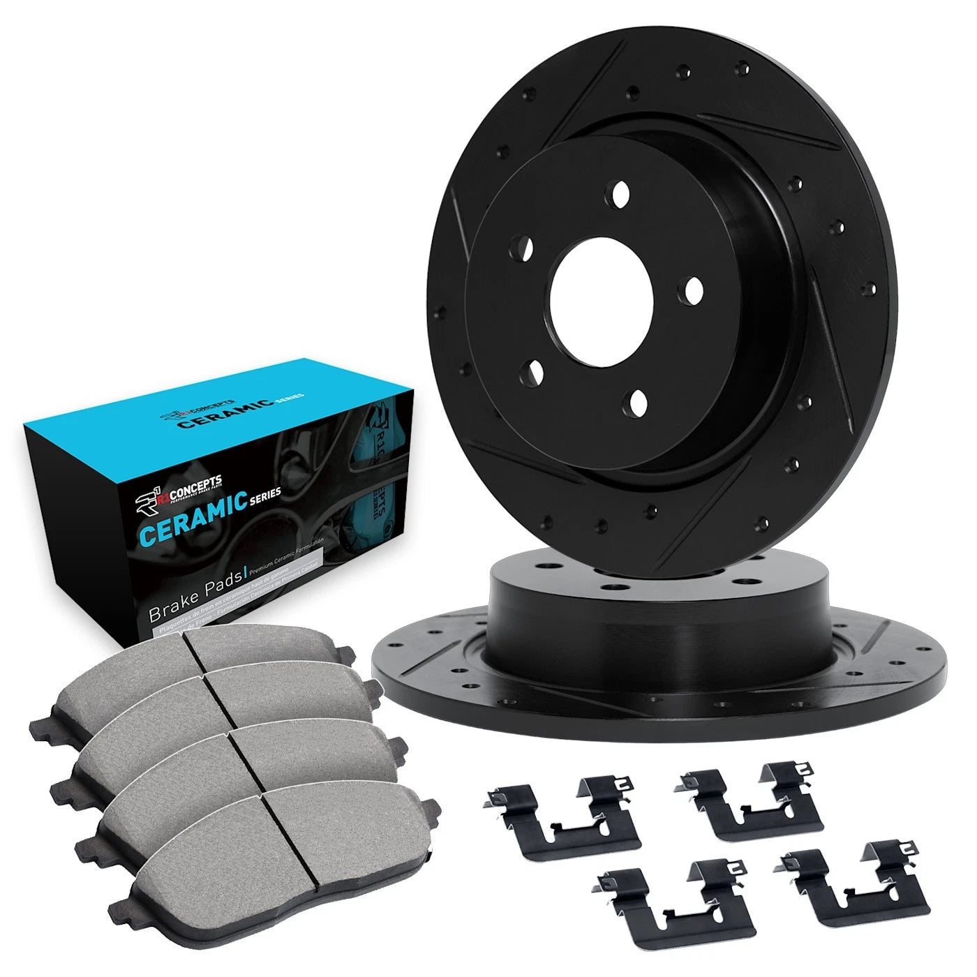 Set of 2 Brake Disc and Pad Kits for Honda Civic Sedan