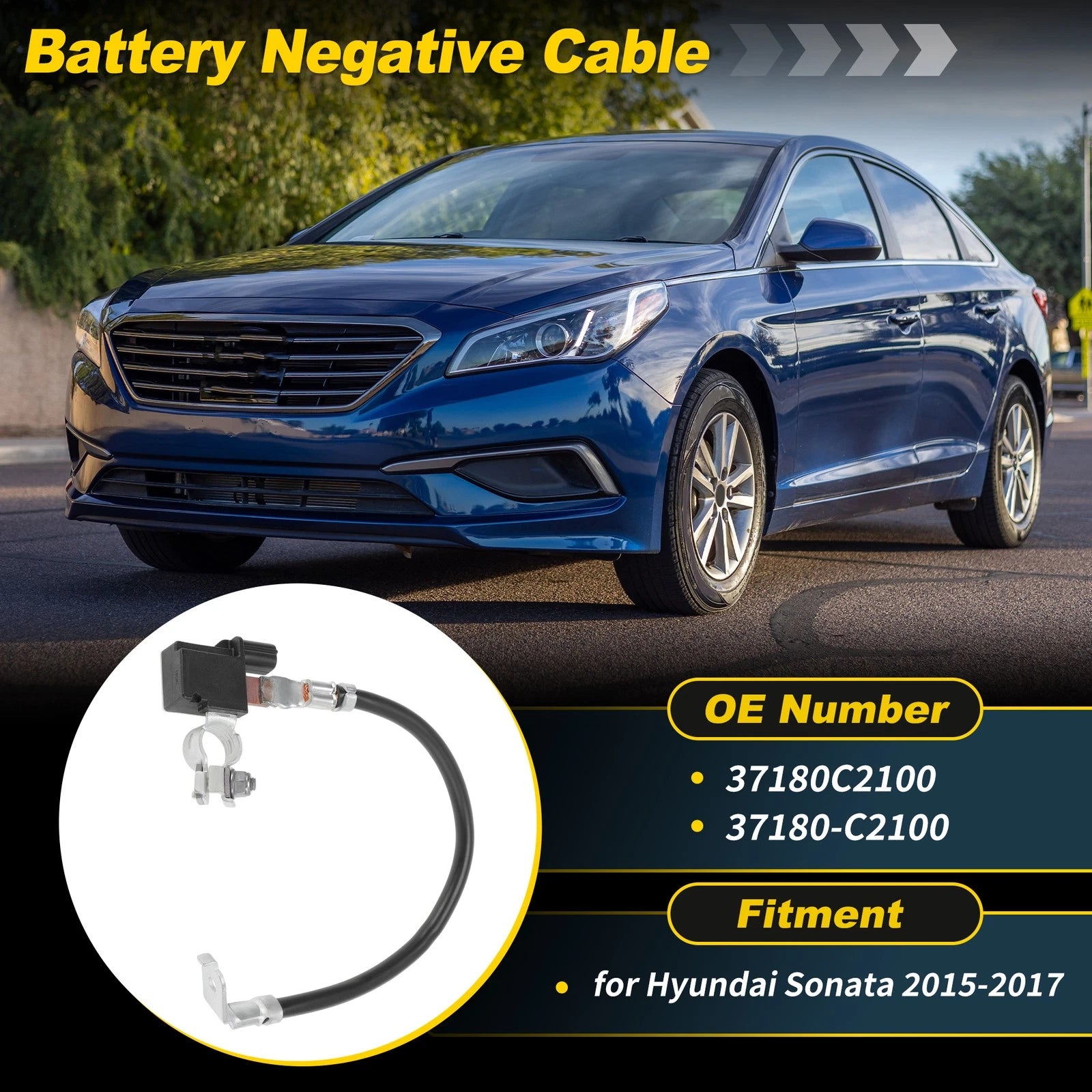 2X Battery Negative Sensor Cable for Hyundai Sonata (2015–2017) No. 37180-C2100