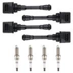 Set of 4 Ignition Coils & Spark Plugs for Nissan Juke 1.6L L4 (2011–2017) UF659 91215