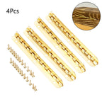 Set of 4 Gold Interior Hinges for Wooden Box Cabinet Hardware (100mm)