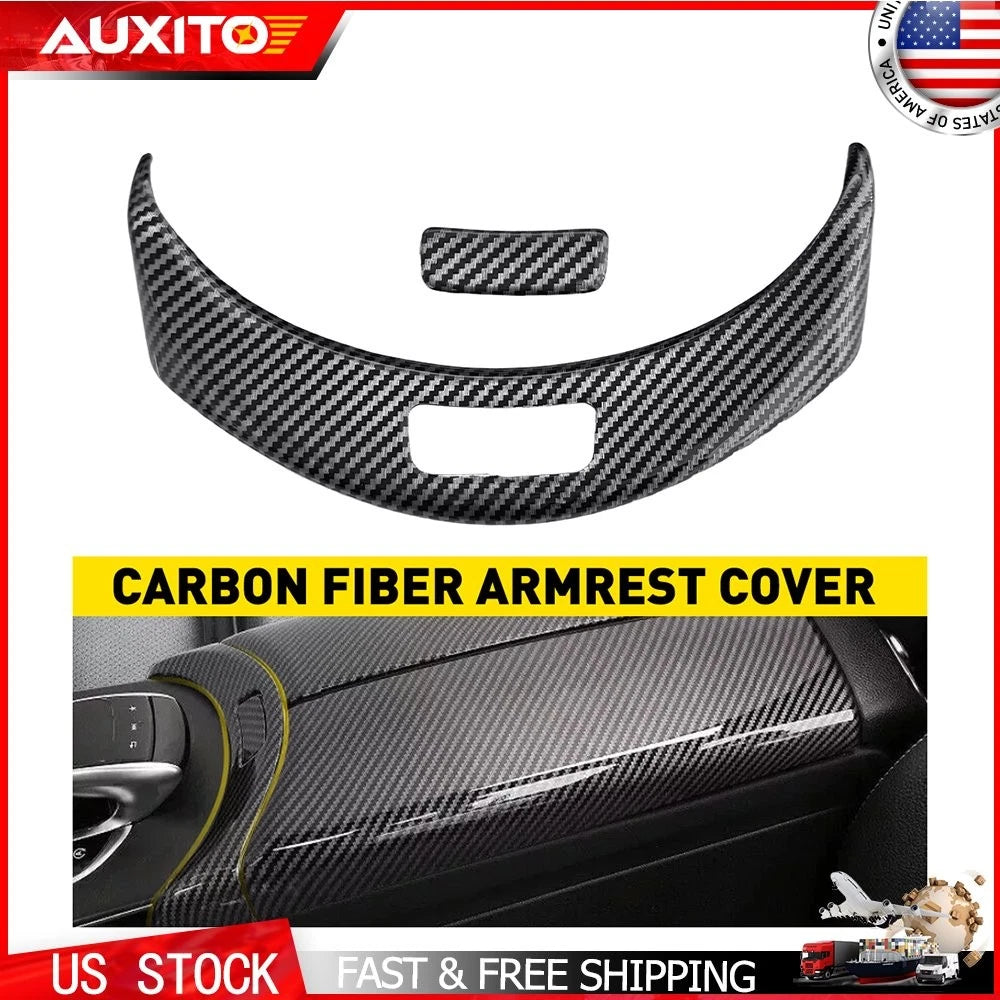 Carbon Fiber Center Console Armrest Box Cover for Benz GLC Class X253 (2015–2020)