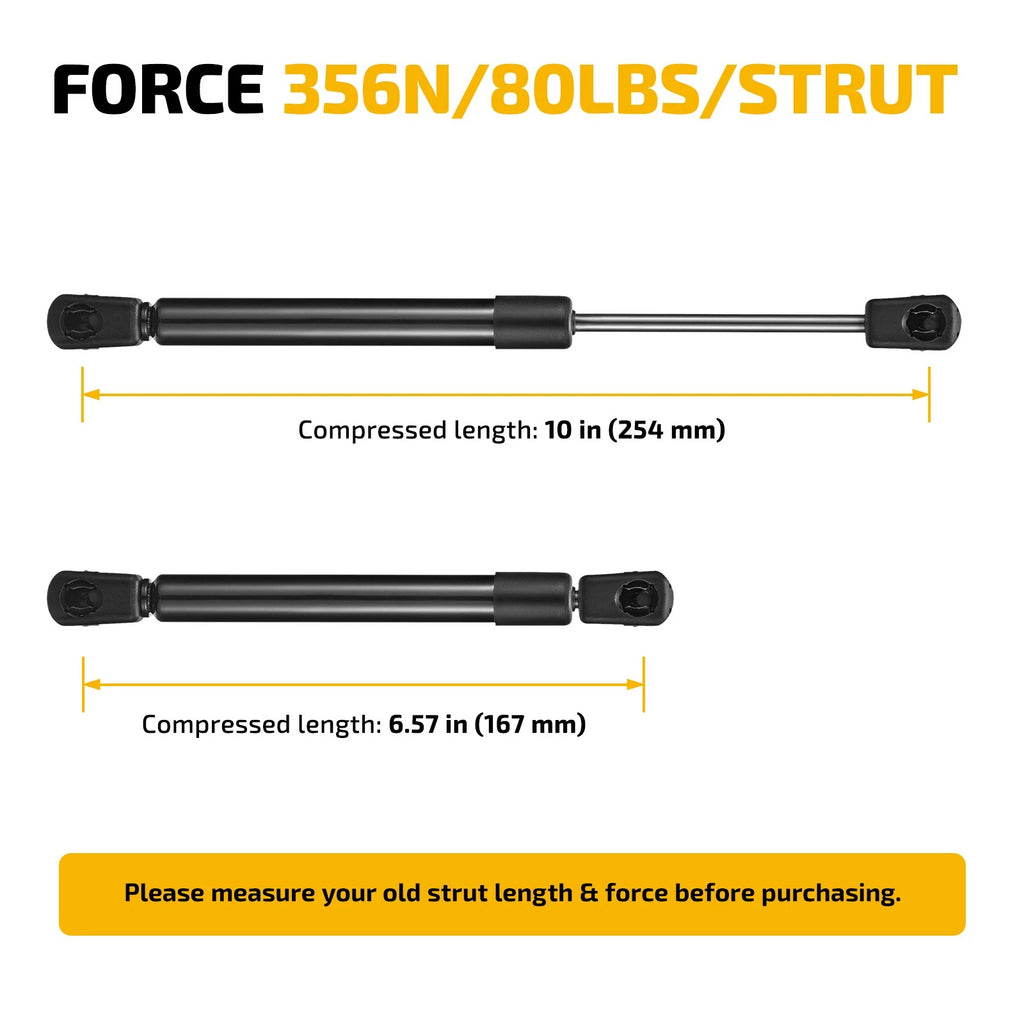 Set of 2 Lift Support Gas Struts 10 Inch 80 Lbs for Universal Tool Box C16-15052