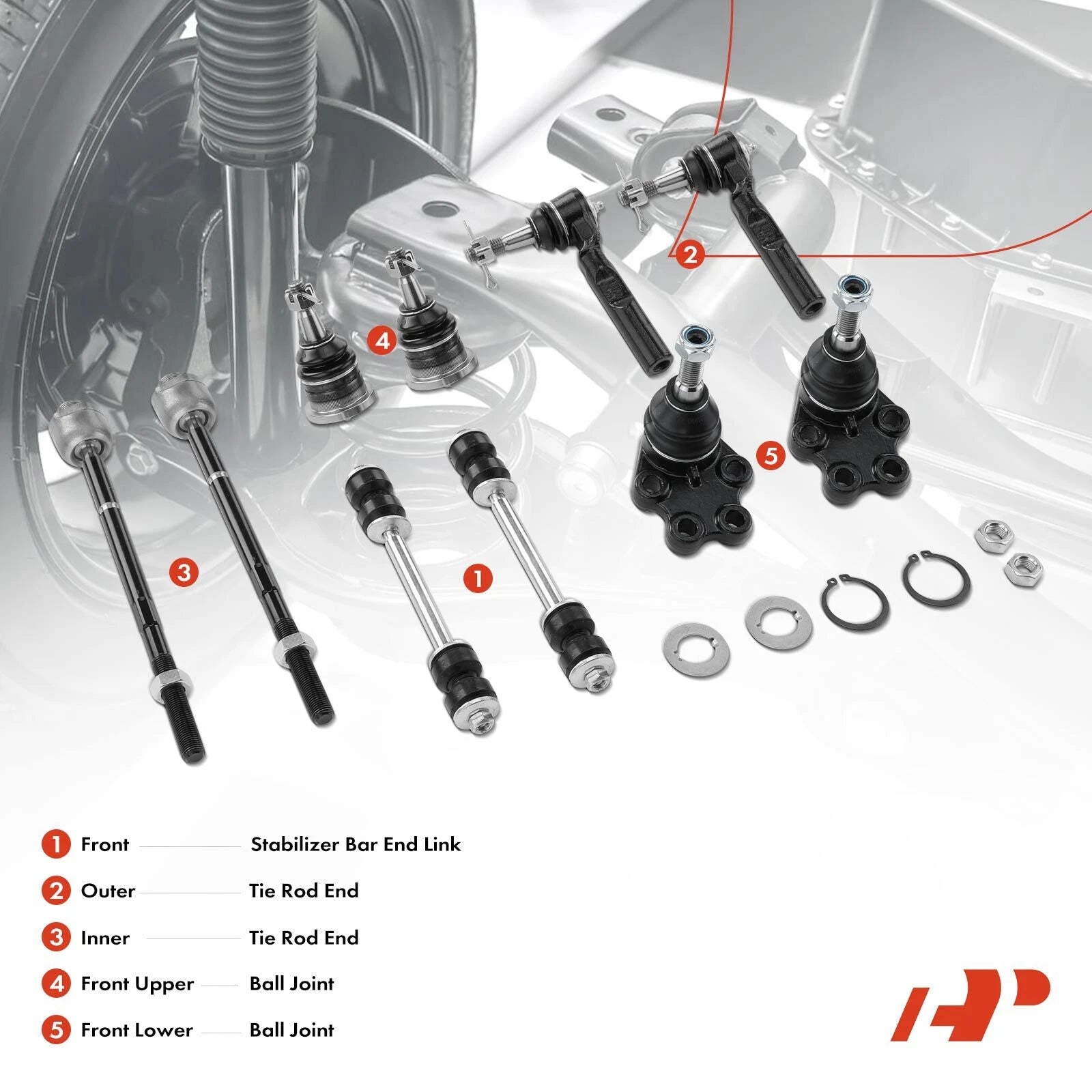 10x Front Sway Bar Tie Rod Ends for Chevy Silverado 1500 (2007-2018)