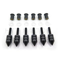6 pcs Spike Windscreen Bolt Kit for Universal Motorcycles (Aluminum, Black Chrome)
