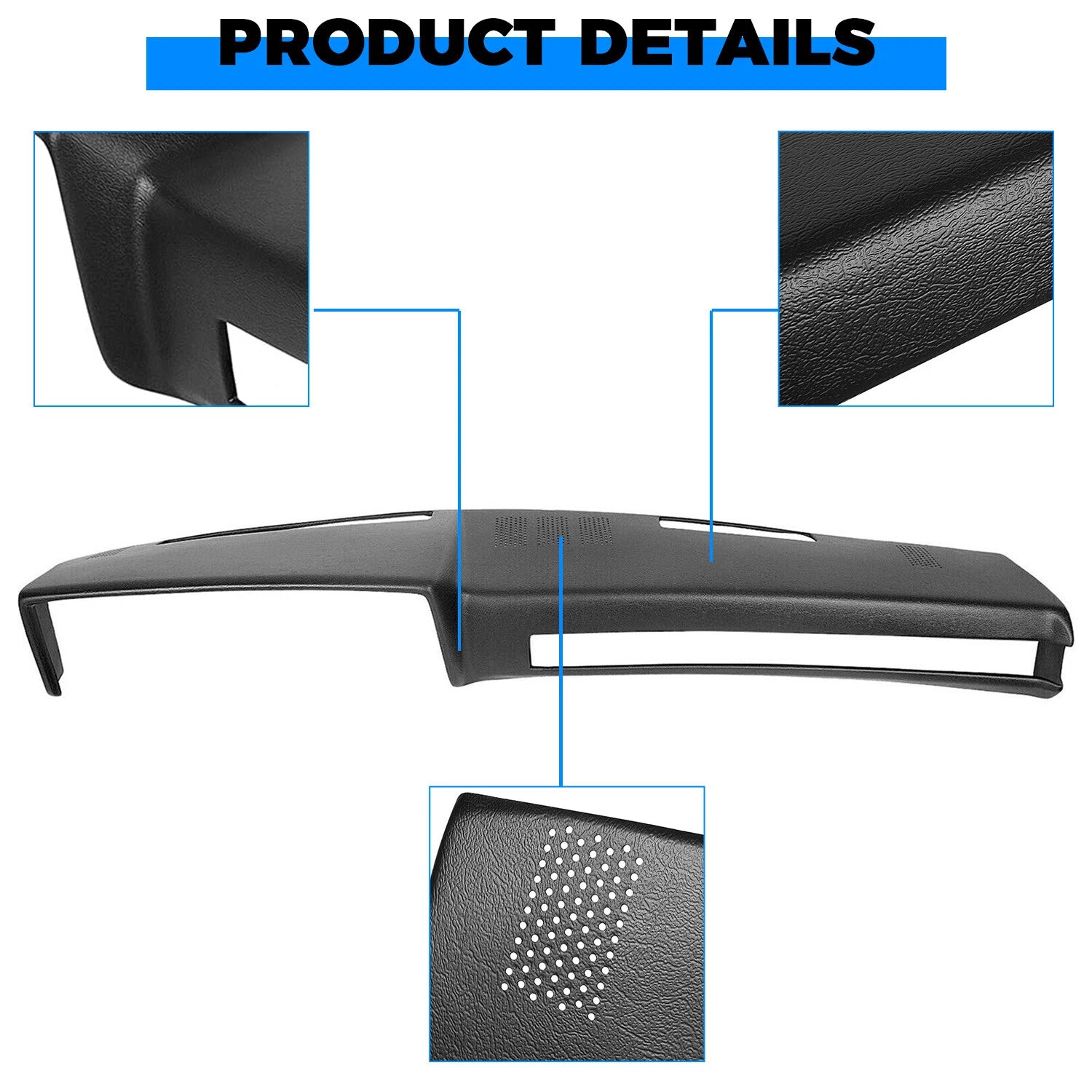 Dash Cover Cap for Chevy GMC Full Size Pickup SUV (1981–1991) Black Plastic