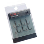 Set of 6 ST-36 Stainless Steel Treble Hooks Size 4 6 8 10 for Jigs