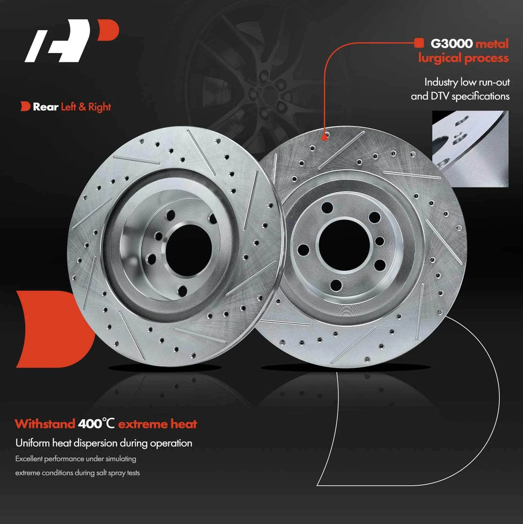 Rear Drilled Brake Rotors for BMW X3 X4 (2011–2018)
