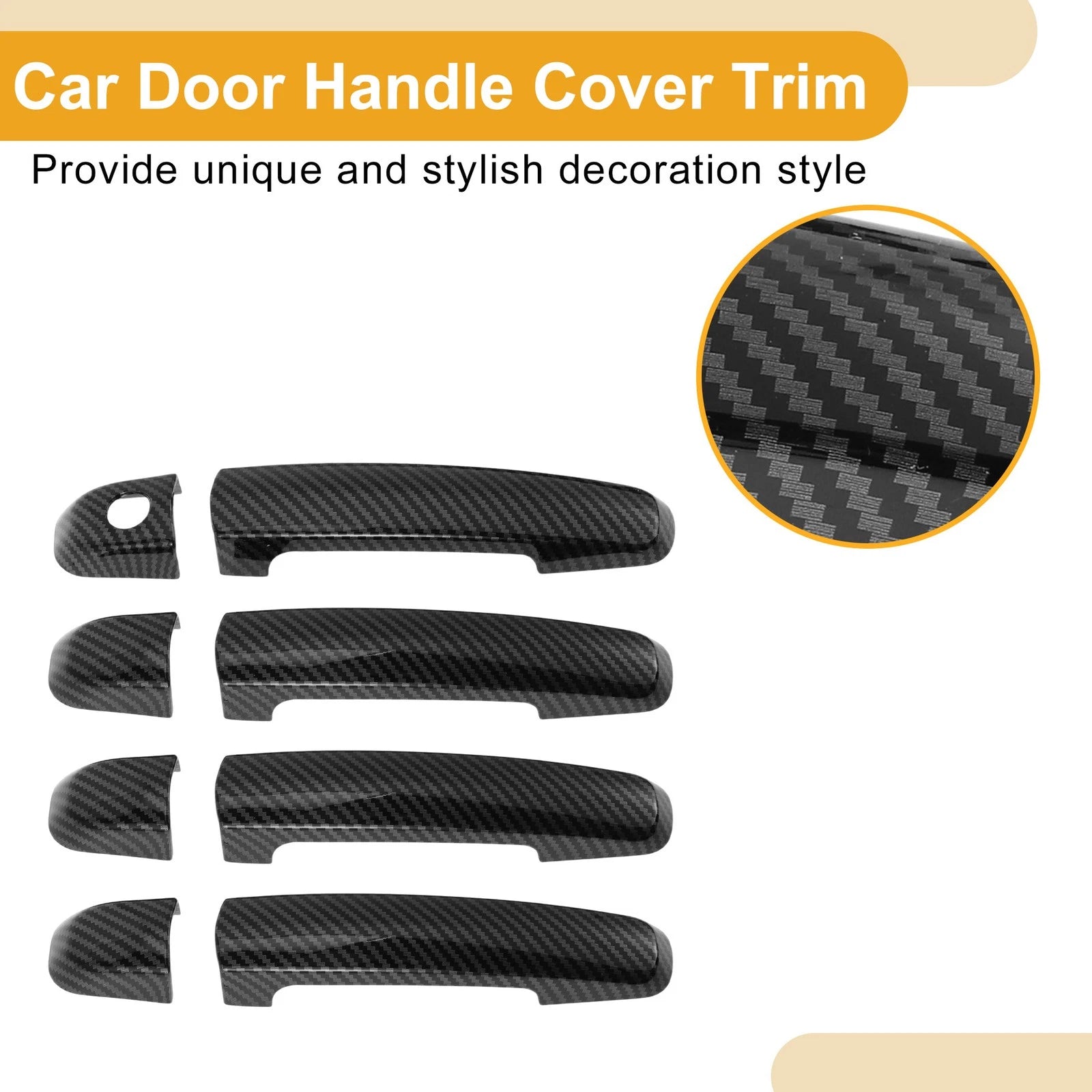 Car Door Handle Cover Trim for Suzuki Swift (Carbon Fiber Black)