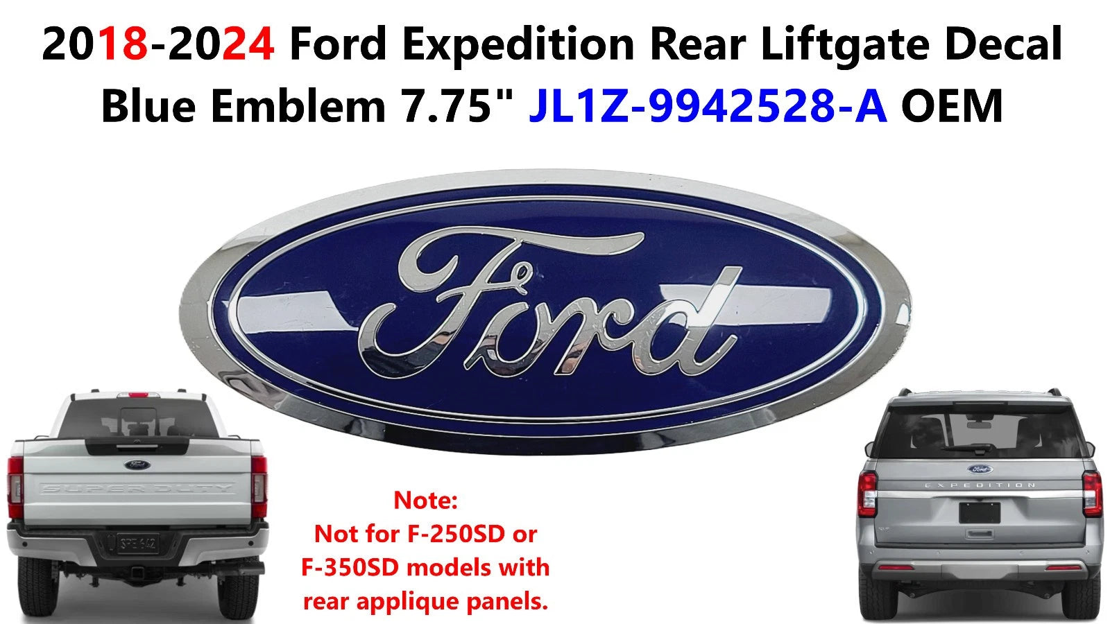 Rear Liftgate Decal Blue Emblem for Ford Expedition (2018–2024) JL1Z-9942528-A