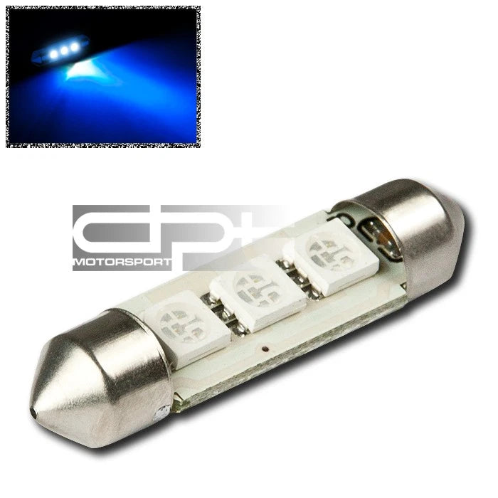 11X 39MM 3 SMD 5050 Bright Blue LED Dome/Trunk Light Bulb