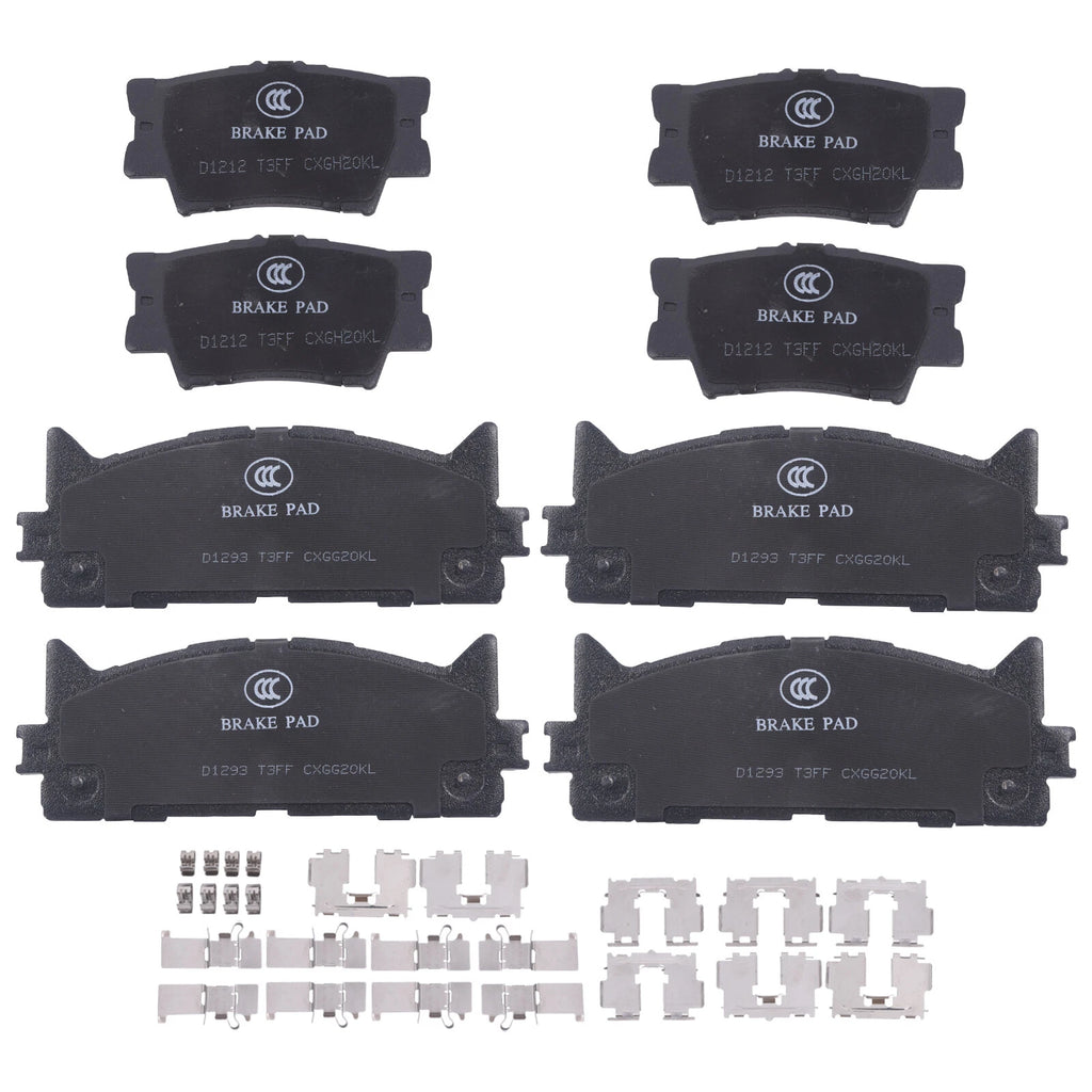 Set of 4 Ceramic Brake Pads for Toyota Avalon Camry Lexus ES350 (2007–2017)