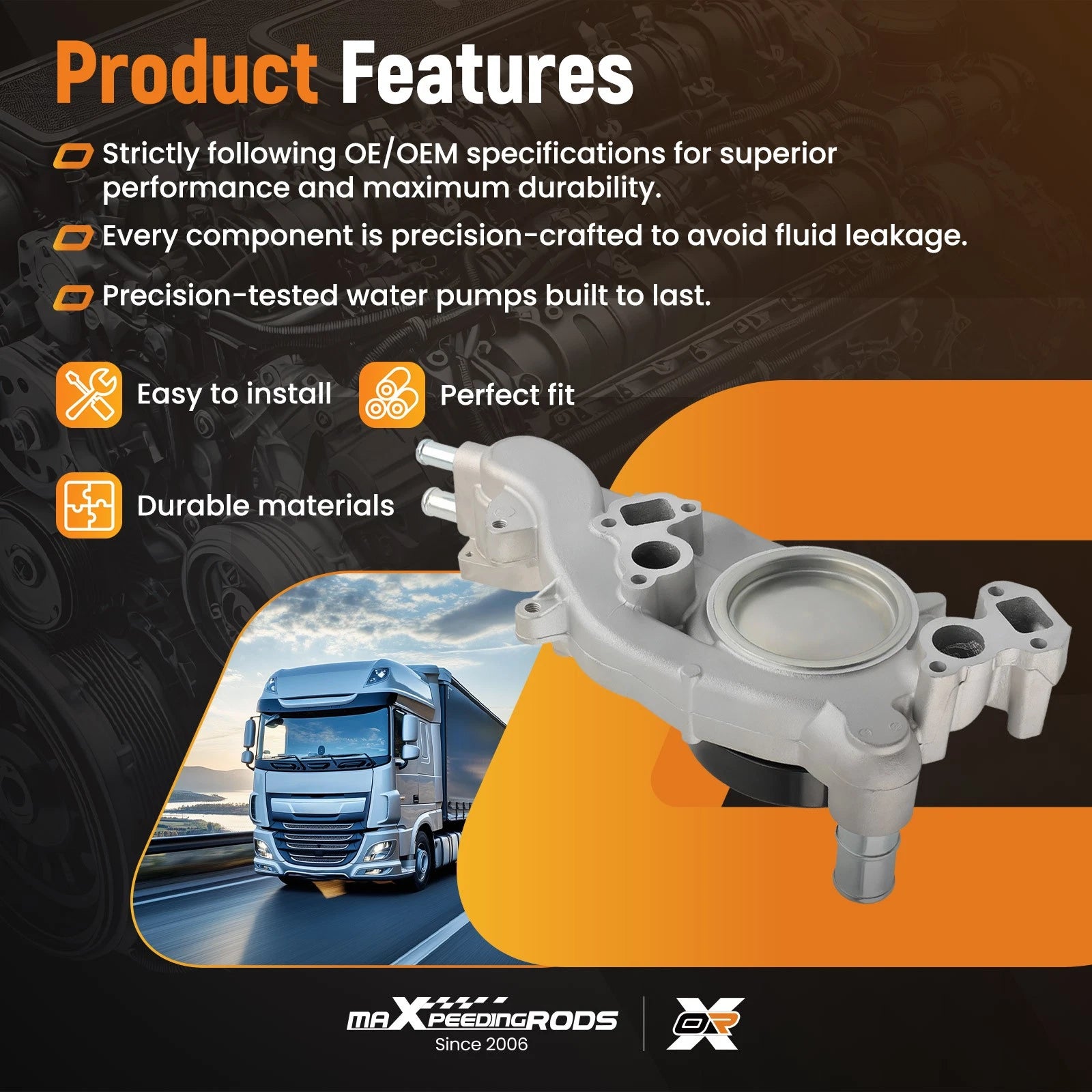 Engine Water Pump for Chevrolet Camaro SS V8 6.2L (2010–2015)