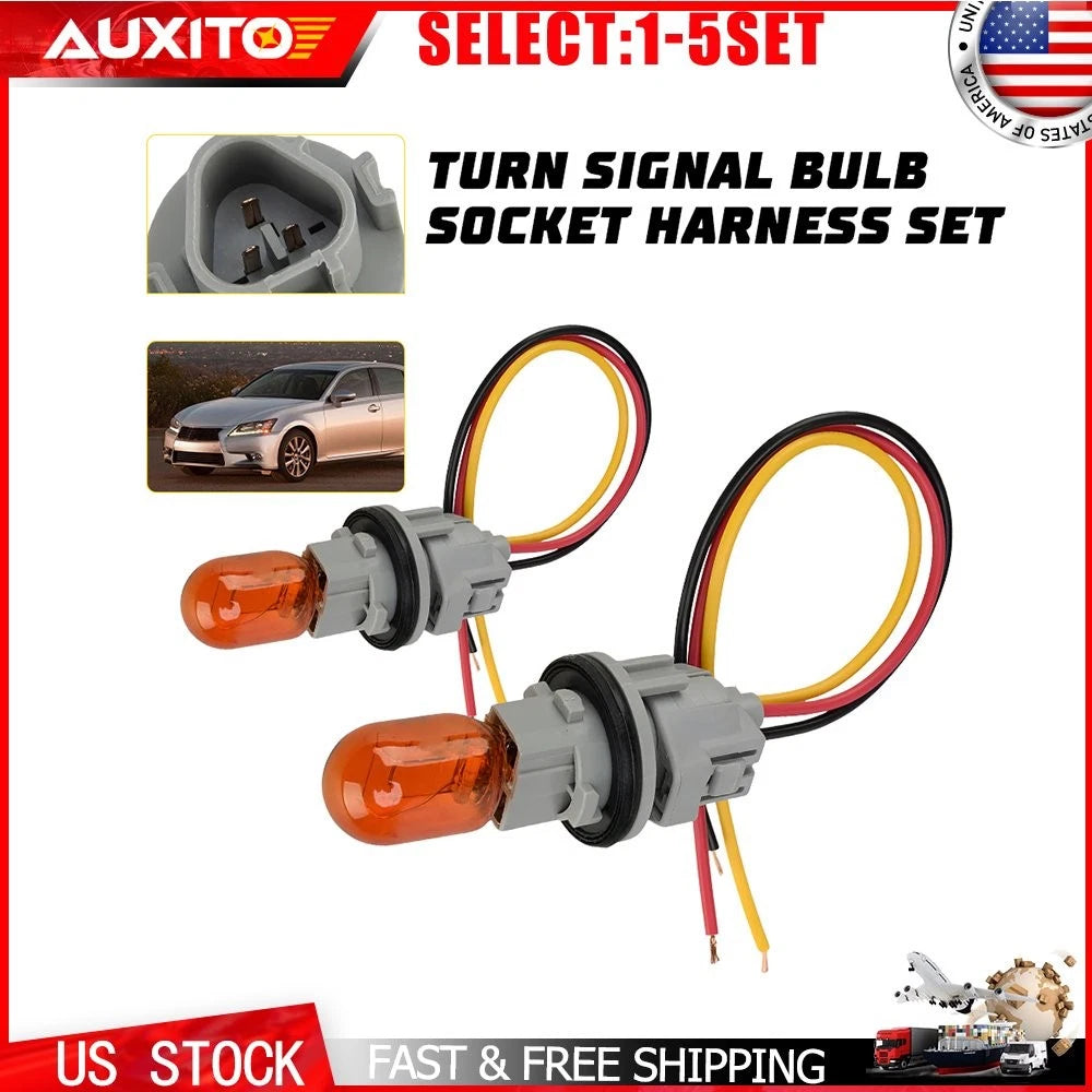 2X Headlight Turn Signal Bulb Socket Harness Kit for Lexus RX450h RX350 (2010–2015)