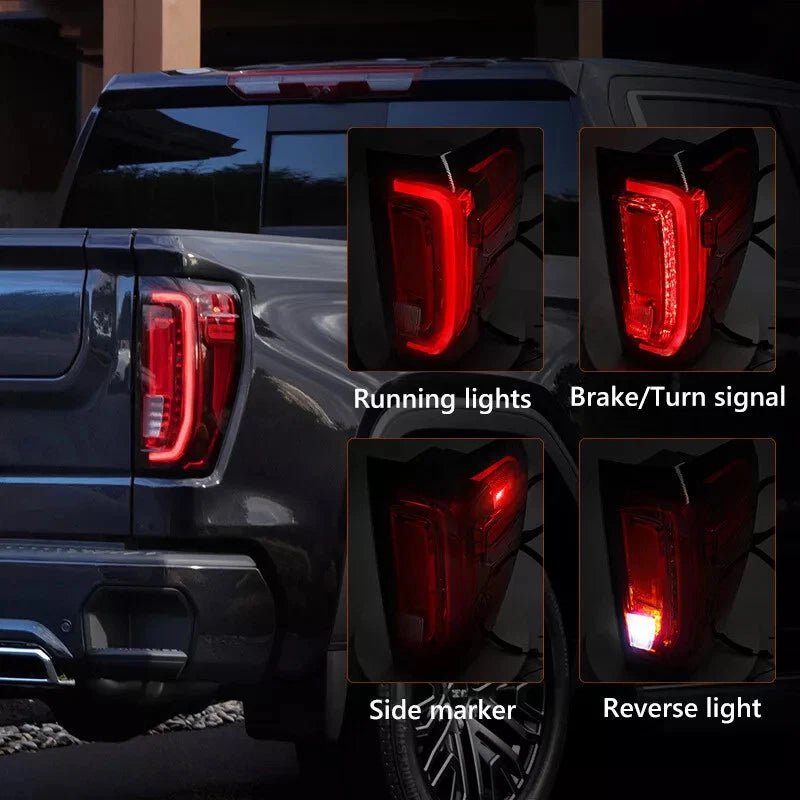 Left Full LED Tail Light Assembly for GMC Sierra 1500 2500HD 3500HD (2019–2023)