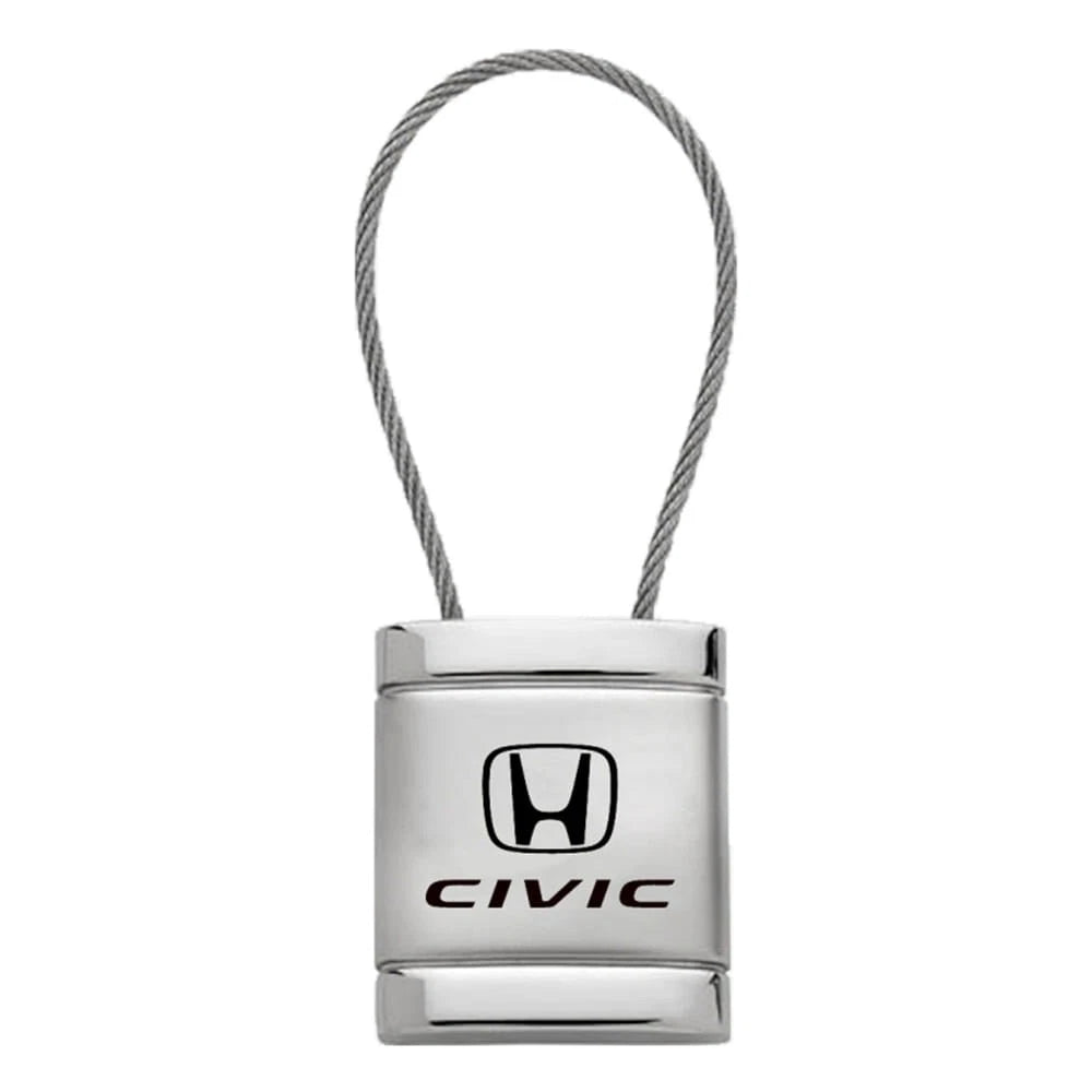 Satin-Chrome Cable Keychain - Officially Licensed for Honda Civic