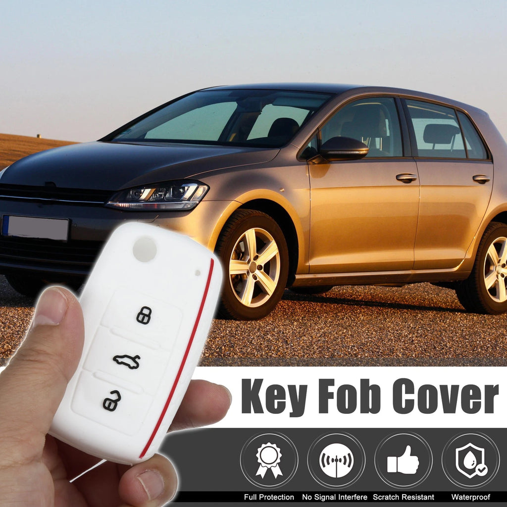 White Silicone Key Fob Shell for Volkswagen GTI (2015–2021)