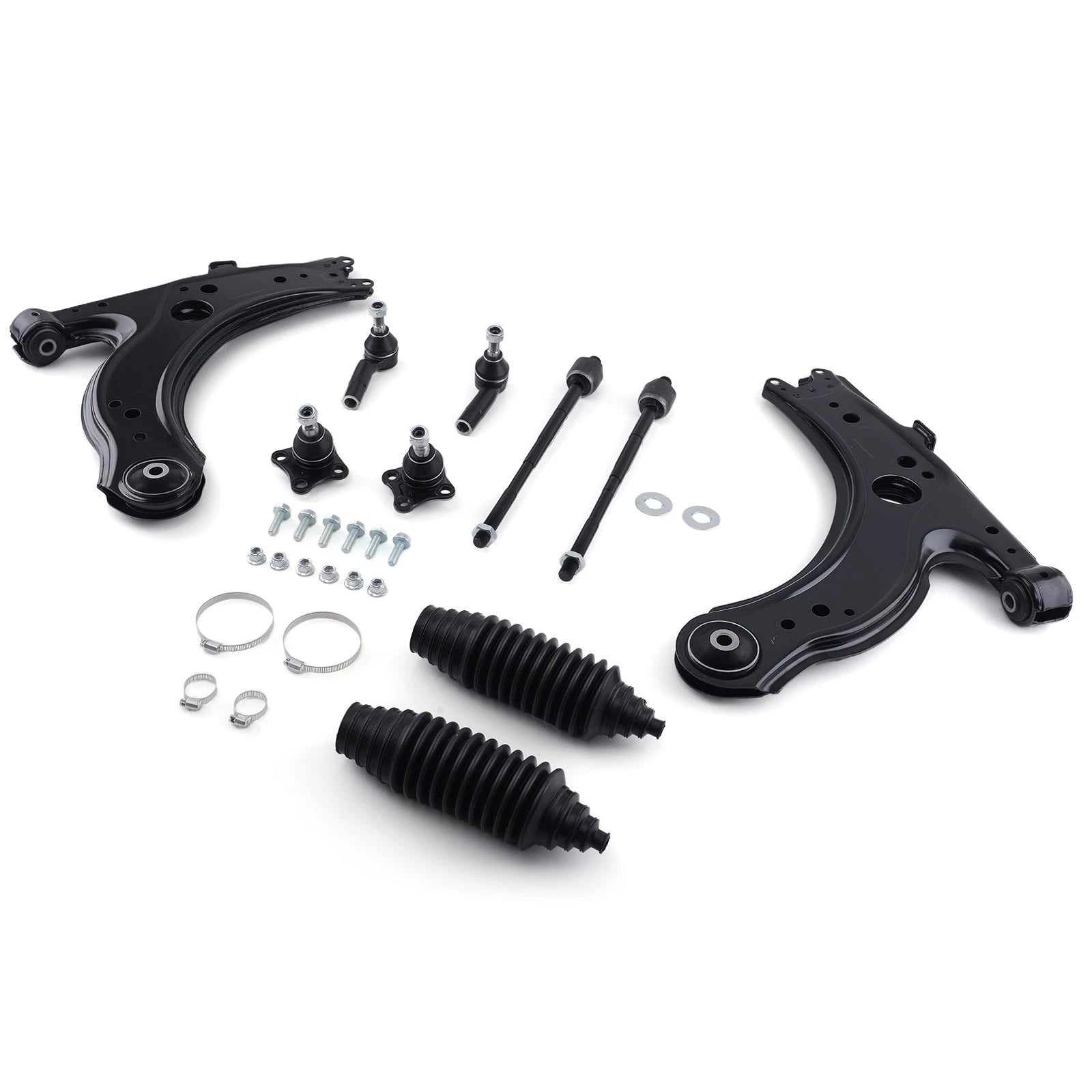 10pc Suspension Kit Front Control Arms Tie Rods for Volkswagen Jetta Beetle Golf (1998–2010)