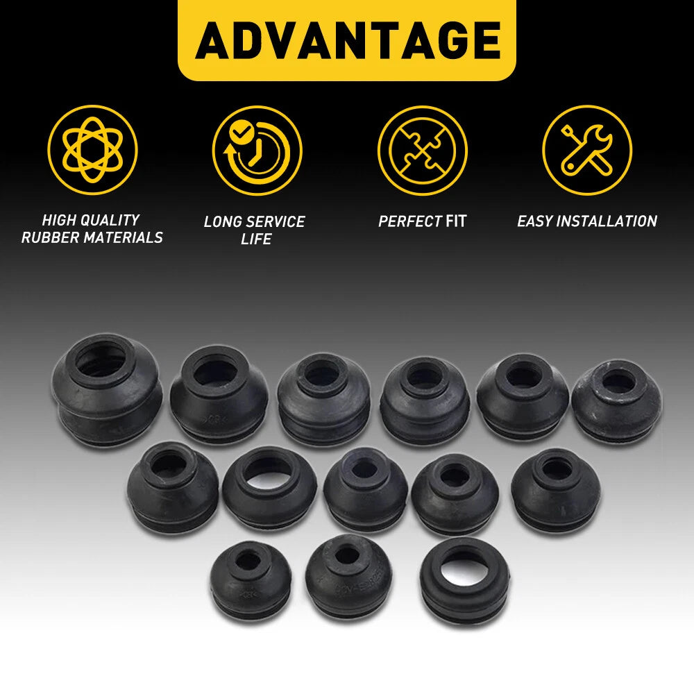 Set of 14 Rubber Tie Rod End Ball Joint Dust Boots