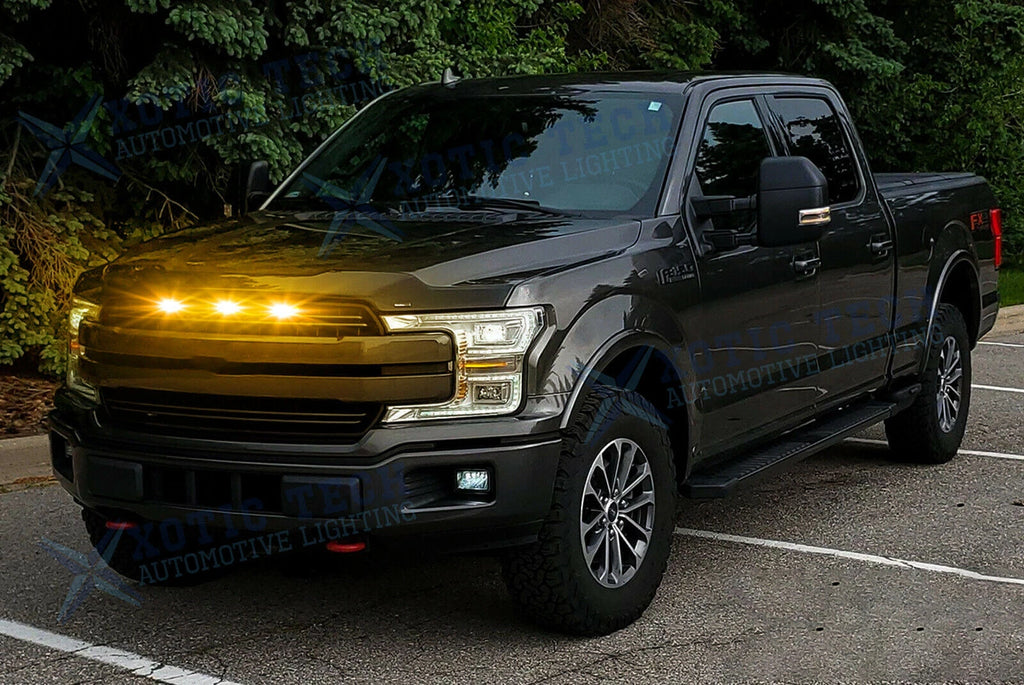 Front Grille for Ford F-150 Raptor (2017-2020) Amber LED Running Light