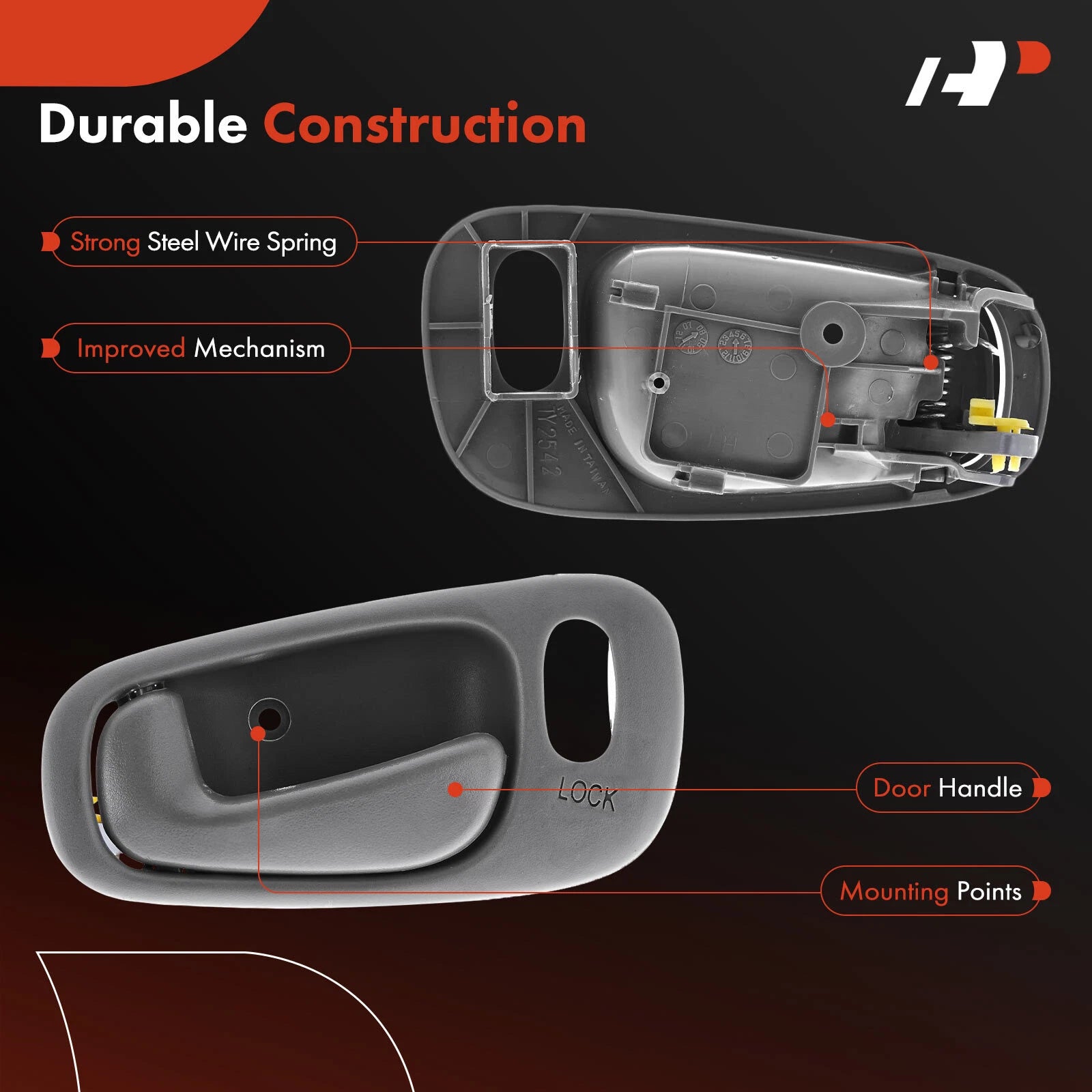 Front Left Interior Door Handle for Toyota Corolla and Chevy Prizm (1998-2002)